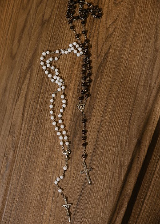 Red beads with a cross